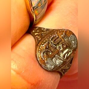 Small Antique Tin Navy Ring